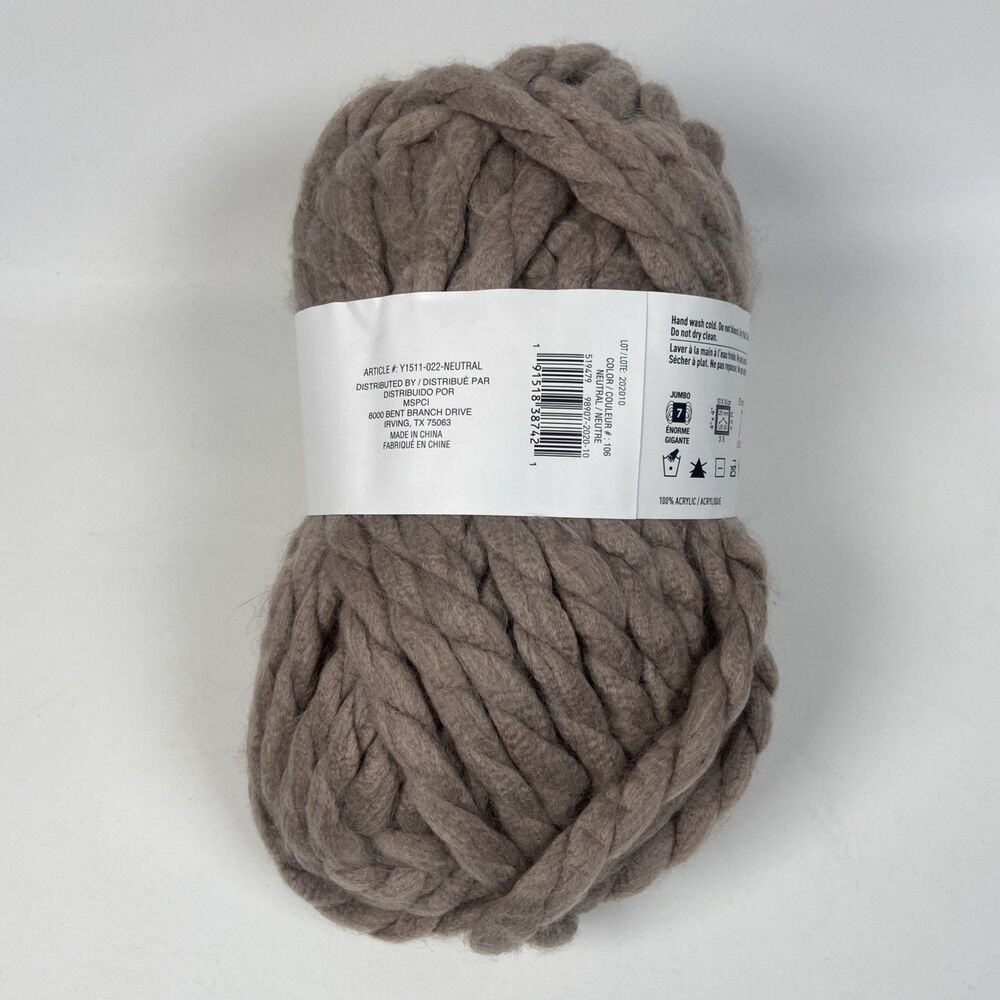 Loops & Threads Chunky Grande Big Yarn Neutral Oatmeal Natural 10.5oz 32 yds - Picture 3 of 6